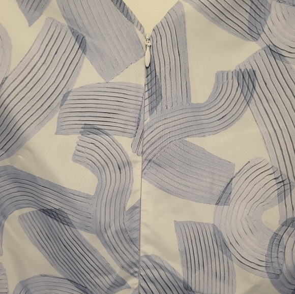 Club Monaco Printed Rouched Front Dress Size 8 Blue & White - Picture 8 of 13